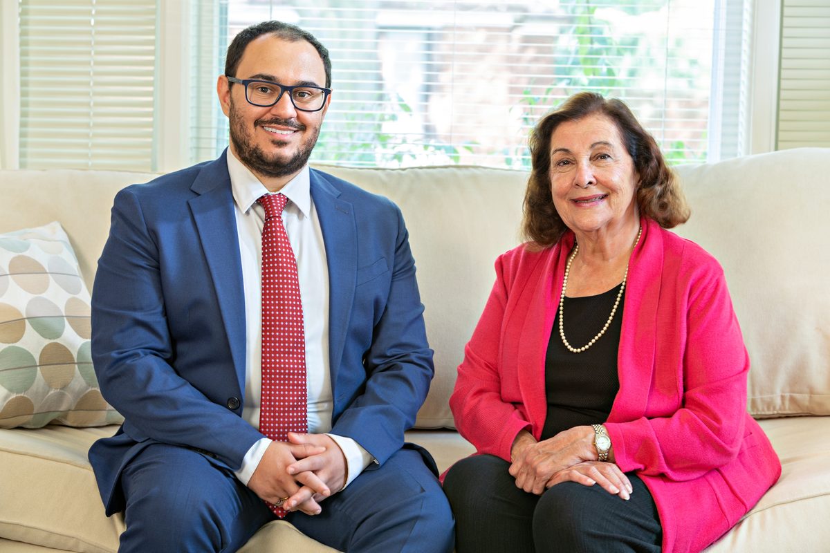 Mary and Michael Carrier sitting together